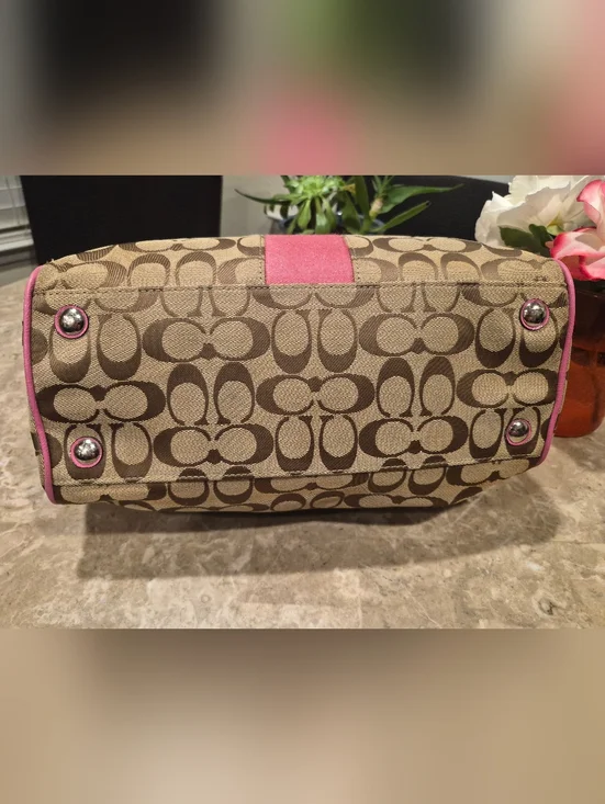 Coach Vintage Signature Stripe Nancy Satchel - Picture 12 of 12